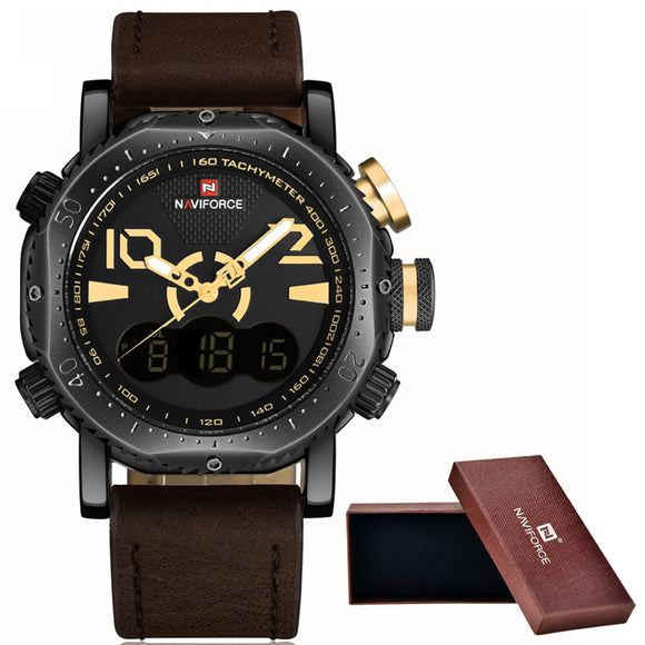 NaviForce Watches Men Luxury Brand Fashion Casual Watch Quartz Clock Men Sport Watches Men's Leather Military Wrist Watch+box