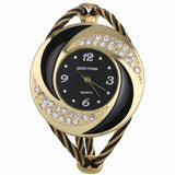 Rhinestone Whirlwind Design Metal Weave Clock female Dress Girls Bracelet Bangle Quartz Watch Woman Wristwatch Siver relojes