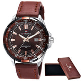 NAVIFORCE Brand Men's Fashion Casual Sport Watches Men Waterproof Leather Quartz Watch Man Clock Relogio Masculino