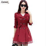 Jacketas r Women Spring Coat Double Breasted Lace Casaco Feminino