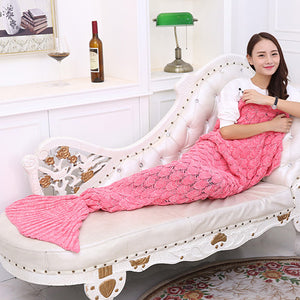 Manta para esperar Carlão Fudiya 140x70CM Mermaid Blanket 180x90CM Adult Mermaid Tail Blanket For Sofa Sleeping