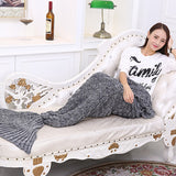 Manta para esperar Carlão Fudiya 140x70CM Mermaid Blanket 180x90CM Adult Mermaid Tail Blanket For Sofa Sleeping