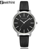 Geekthink Top Luxury brand Fashion Quartz Watch Women Ladies Wristwatch Rose Gold Casual Leather Dress Clock Female New relogio