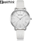 Geekthink Top Luxury brand Fashion Quartz Watch Women Ladies Wristwatch Rose Gold Casual Leather Dress Clock Female New relogio