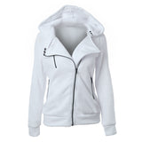 Jacketas Fashion Branco Autumn Winter Jacket Women  Zipper Cardigan Basic Jackets Black White