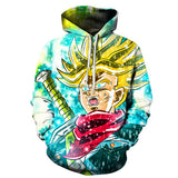 Anime Hoodies Dragon Ball Z Pocket Hooded Sweatshirts Kid Goku