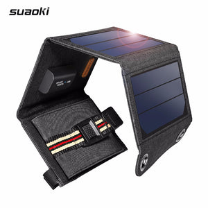 Suaoki Sunpower Portable 7W Folding Foldable Solar Panel Charger 5V 1A USB Output Mobile Power Bank For Phone