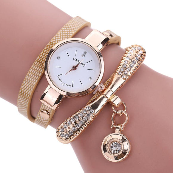 Women Watches Fashion Casual Bracelet Watch Women Relogio Leather Rhinestone