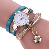 Women Watches Fashion Casual Bracelet Watch Women Relogio Leather Rhinestone