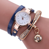 Women Watches Fashion Casual Bracelet Watch Women Relogio Leather Rhinestone