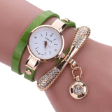 Women Watches Fashion Casual Bracelet Watch Women Relogio Leather Rhinestone