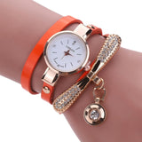 Women Watches Fashion Casual Bracelet Watch Women Relogio Leather Rhinestone