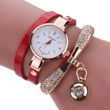 Women Watches Fashion Casual Bracelet Watch Women Relogio Leather Rhinestone