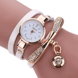 Women Watches Fashion Casual Bracelet Watch Women Relogio Leather Rhinestone