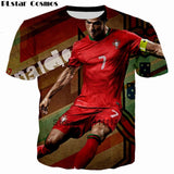 Camiseta Cosmos 2018 Design Cristiano Ronaldo T shirt Women/Men Printed tshirt