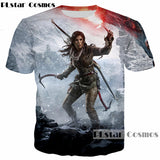 2018 Camisetas  summer New design Fashion 3d Tomb Raider print Men Women