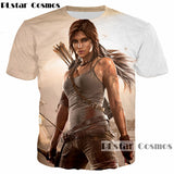 2018 Camisetas  summer New design Fashion 3d Tomb Raider print Men Women