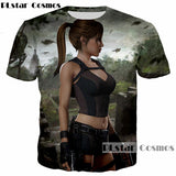 2018 Camisetas  summer New design Fashion 3d Tomb Raider print Men Women