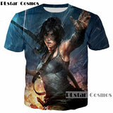 2018 Camisetas  summer New design Fashion 3d Tomb Raider print Men Women