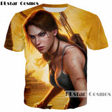 2018 Camisetas  summer New design Fashion 3d Tomb Raider print Men Women