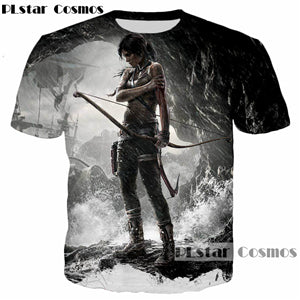 2018 Camisetas  summer New design Fashion 3d Tomb Raider print Men Women