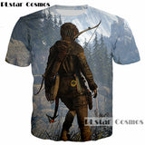 2018 Camisetas  summer New design Fashion 3d Tomb Raider print Men Women