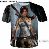 2018 Camisetas  summer New design Fashion 3d Tomb Raider print Men Women