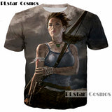 2018 Camisetas  summer New design Fashion 3d Tomb Raider print Men Women