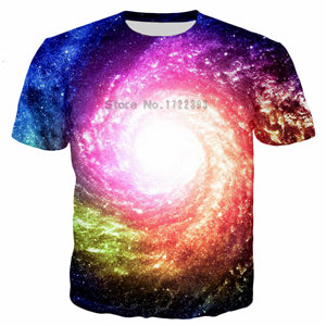 new 2018 summer Fashion Space Galaxy  Men/Women  harajuku style t shirts tops