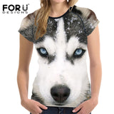 2018 Camisetas Summer Women l  Girls Crop Tops Funny 3D Wolf Animal  Shirts Tee