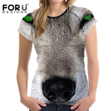 2018 Camisetas Summer Women l  Girls Crop Tops Funny 3D Wolf Animal  Shirts Tee