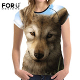 2018 Camisetas Summer Women l  Girls Crop Tops Funny 3D Wolf Animal  Shirts Tee