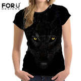 2018 Camisetas Summer Women l  Girls Crop Tops Funny 3D Wolf Animal  Shirts Tee