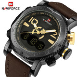 2018 NAVIFORCE Luxury Brand Men Analog LED Watches Man Leather Quartz Clock