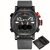 2018 NAVIFORCE Luxury Brand Men Analog LED Watches Man Leather Quartz Clock