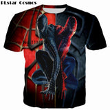 Camisetas New 2018 Spider-Man fighting  3D  T shirt Women/Mens  Superhero