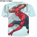 Camisetas New 2018 Spider-Man fighting  3D  T shirt Women/Mens  Superhero