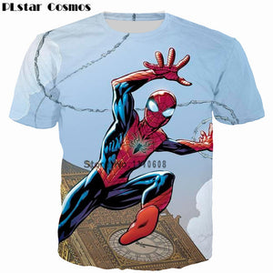 Camisetas New 2018 Spider-Man fighting  3D  T shirt Women/Mens  Superhero