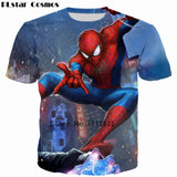 Camisetas New 2018 Spider-Man fighting  3D  T shirt Women/Mens  Superhero