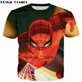 Camisetas New 2018 Spider-Man fighting  3D  T shirt Women/Mens  Superhero