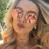 Round Sunglasses Women Classic Rose Gold Fashion Brand Designer Steampunk Sun Glasses Men UV400 Rayed Mirror Female Small