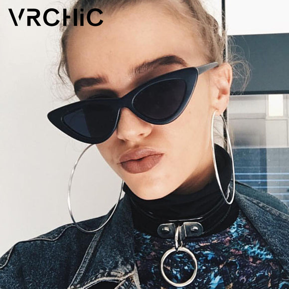 VRCHIC 2018 New Cute Sexy Retro Cat Eye Sunglasses Women Black White Triangle Vintage Cheap Sun Glasses Female UV400