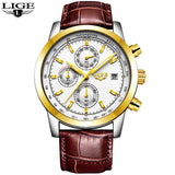 2018 LIGE Mens Watches Top Brand Luxury Leather Quartz Watch Men  Relogio Masculino