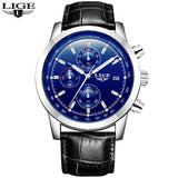 2018 LIGE Mens Watches Top Brand Luxury Leather Quartz Watch Men  Relogio Masculino