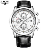 2018 LIGE Mens Watches Top Brand Luxury Leather Quartz Watch Men  Relogio Masculino