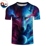 Where Light And Dark Meet by JoJoesart Wolf 3d T-shirt Drop Ship Top Tee Short Sleeve Camiseta Round Neck Tshirt Fashion T-shirt