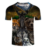 Where Light And Dark Meet by JoJoesart Wolf 3d T-shirt Drop Ship Top Tee Short Sleeve Camiseta Round Neck Tshirt Fashion T-shirt