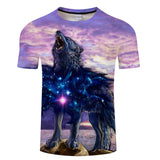 Where Light And Dark Meet by JoJoesart Wolf 3d T-shirt Drop Ship Top Tee Short Sleeve Camiseta Round Neck Tshirt Fashion T-shirt