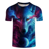 Where Light And Dark Meet by JoJoesart Wolf 3d T-shirt Drop Ship Top Tee Short Sleeve Camiseta Round Neck Tshirt Fashion T-shirt