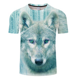 Where Light And Dark Meet by JoJoesart Wolf 3d T-shirt Drop Ship Top Tee Short Sleeve Camiseta Round Neck Tshirt Fashion T-shirt